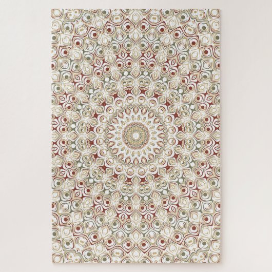 Earthy Taupe and Rust Mandala Pattern Puzzle (Vertikal)
