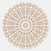 Earthy Taupe and Rust Mandala Pattern Runder Aufkleber (Vorderseite)