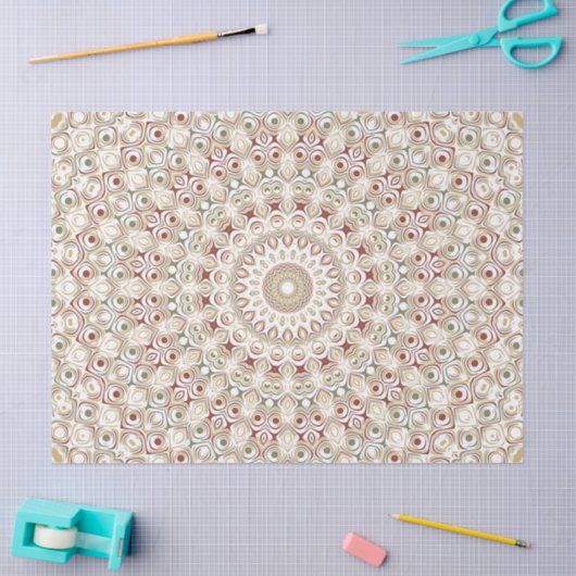 Earthy Taupe and Rust Mandala Pattern Seidenpapier (Basteln)