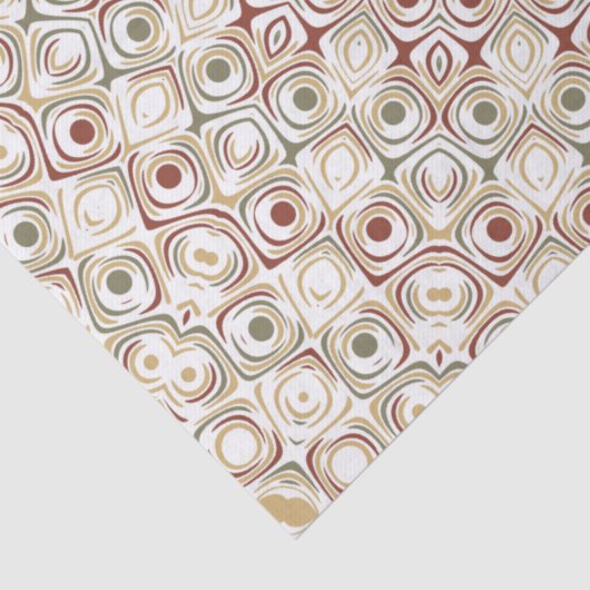 Earthy Taupe and Rust Mandala Pattern Seidenpapier (Detail)