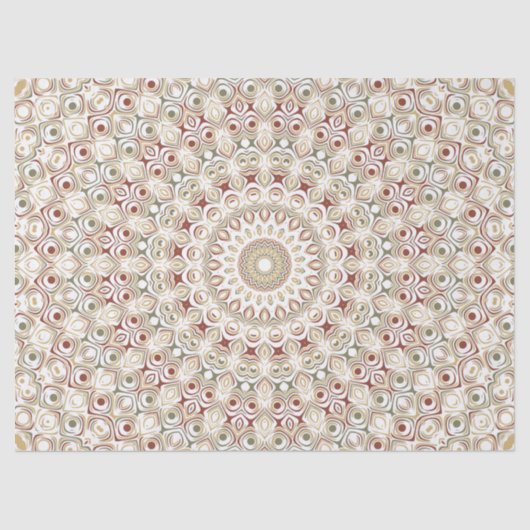 Earthy Taupe and Rust Mandala Pattern Seidenpapier (Vorderseite)