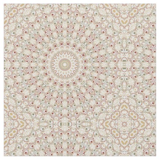Earthy Taupe and Rust Mandala Pattern Stoff (Nahaufnahme)