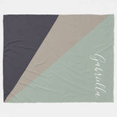 Earthy Taupe and Sage Geometric Personalisiert Fleecedecke (Vorderseite (Horizontal))