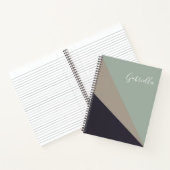 Earthy Taupe and Sage Geometric Personalisiert Notizblock (Innenseite)