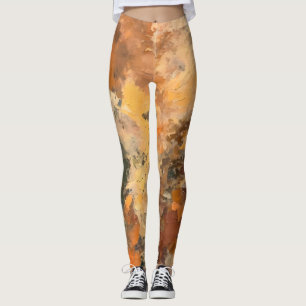 Earthy Terra Cotta Whimsy Pattern Leggings
