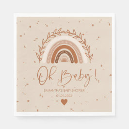 Earthy Terracotta Boho Rainbow Table Napkins Serviette