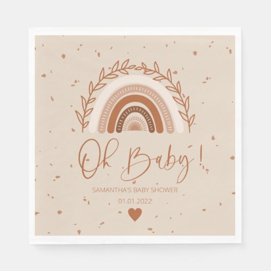 Earthy Terracotta Boho Rainbow Table Napkins Serviette (Vorderseite)