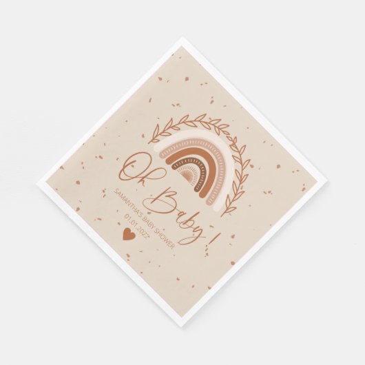 Earthy Terracotta Boho Rainbow Table Napkins Serviette (Ecke)