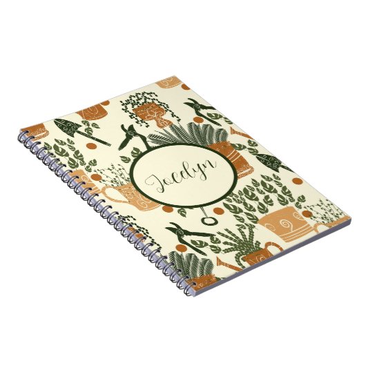 Earthy Terracotta & Green Pflanze: Garden Lover Notizblock (Rechte Seite)