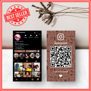 Earthy Terracotta Haarstudio Instagram QR Visitenkarte
