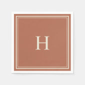 Earthy Terracotta Simple Classic Monogram Serviette (Vorderseite)