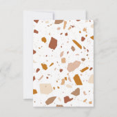 Earthy Terrazzo Pattern Save the Date Ankündigung (Rückseite)