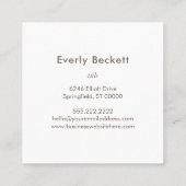 Earthy Textured Abstrakt Modern Taupe Quadratische Visitenkarte (Rückseite)