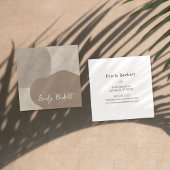 Earthy Textured Abstrakt Modern Taupe Quadratische Visitenkarte