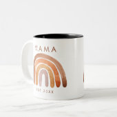 Earthy Tone Boho Rainbow Mama Kaffee Tasse (Vorderseite Links)