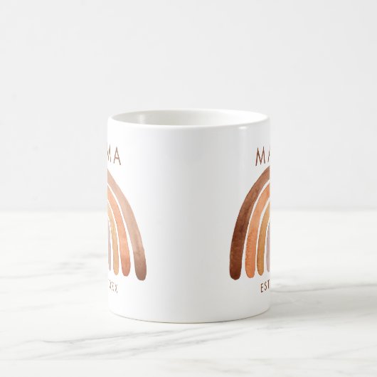 Earthy Tone Boho Rainbow Mama Kaffee Tasse (Mittel)