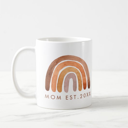 Earthy Tone Boho Rainbow Mama Kaffeetasse (Links)