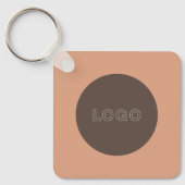 Earthy Tone Logo QR Code Double Sided Keychain Schlüsselanhänger (Vorderseite)