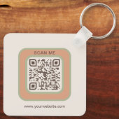Earthy Tone Logo QR Code Double Sided Keychain Schlüsselanhänger (Rückseite)