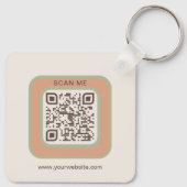 Earthy Tone Logo QR Code Double Sided Keychain Schlüsselanhänger (Rückseite)
