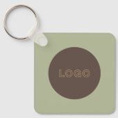 Earthy Tone Logo QR Code Double Sided Keychain Schlüsselanhänger (Vorderseite)