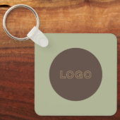 Earthy Tone Logo QR Code Double Sided Keychain Schlüsselanhänger (Vorderseite)