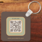 Earthy Tone Logo QR Code Double Sided Keychain Schlüsselanhänger (Rückseite)