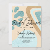 Earthy Tone Shapes Abstraktes Brautparty Einladung (Vorderseite)