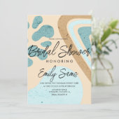 Earthy Tone Shapes Abstraktes Brautparty Einladung (Stehend Vorderseite)