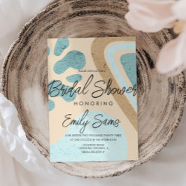 Earthy Tone Shapes Abstraktes Brautparty Einladung