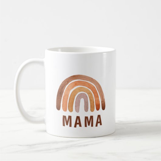 Earthy Tone Watercolor Boho Mama Kaffeetasse (Links)