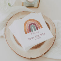Earthy Tone Watercolor Boho Rainbow Baby Dusche