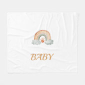 Earthy Tone Watercolor Boho Rainbow "Baby" Fleecedecke (Vorderseite (Horizontal))