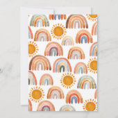Earthy Tone Watercolor Rainbow 2nd Birthday Inv Einladung (Rückseite)