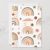 Earthy Tone Watercolor Rainbow Boho Birthday Einladung (Rückseite)