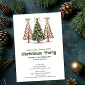 Earthy tones Christmas tree leopard print invite Einladung