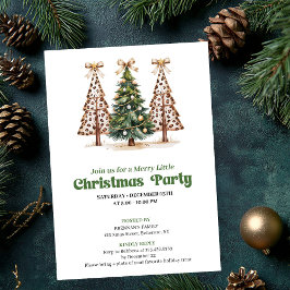 Earthy tones Christmas tree leopard print invite Einladung