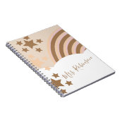 Earthy Tones Clouds Skriptlehrer Name Notizblock (Rechte Seite)