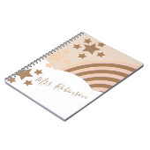 Earthy Tones Clouds Skriptlehrer Name Notizblock (Linke Seite)