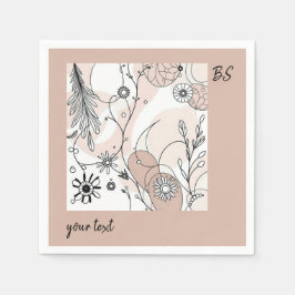 Earthy Tones Minimalistisch Boho Art Serviette