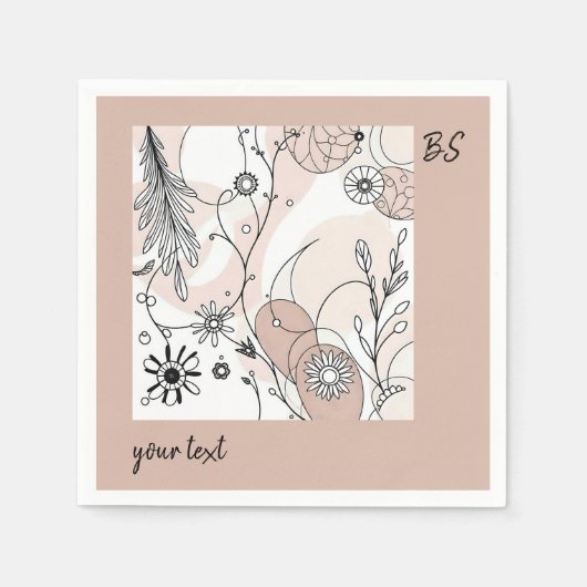 Earthy Tones Minimalistisch Boho Art Serviette (Vorderseite)