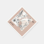 Earthy Tones Minimalistisch Boho Art Serviette (Ecke)