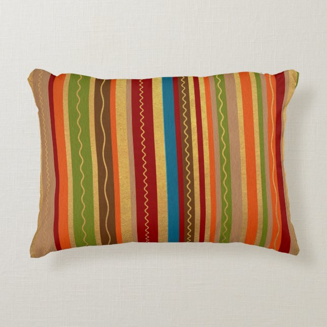 Earthy Tones Stripes Dekokissen (Vorderseite)