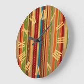 Earthy Tones Stripes Große Wanduhr (Winkel)