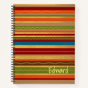 Earthy Tones Stripes Notizblock