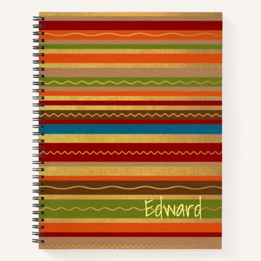 Earthy Tones Stripes Notizblock (Vorderseite)