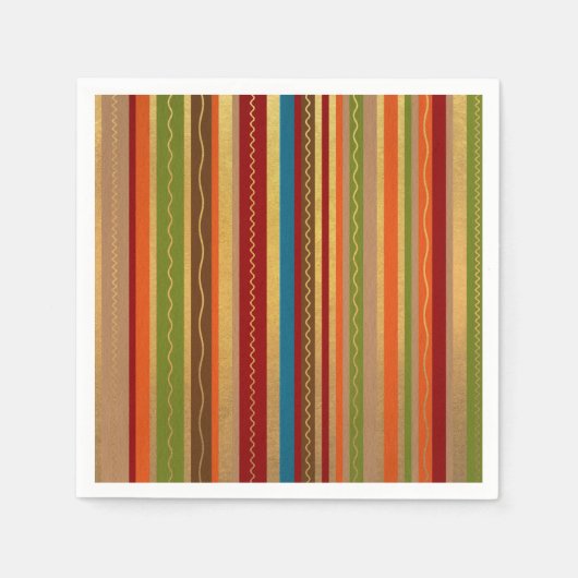 Earthy Tones Stripes Serviette (Vorderseite)