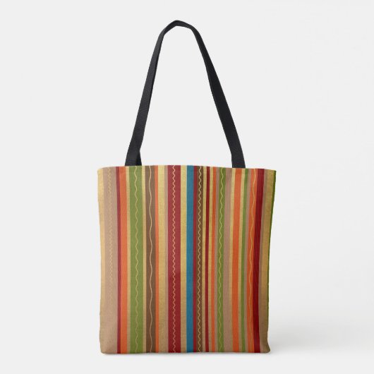 Earthy Tones Stripes Tasche (Rückseite)