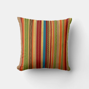 Earthy Tones Stripes Throw Kissen