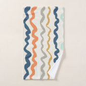 Earthy Tones Wavy Pattern Badhandtuch Set (Handtuch)